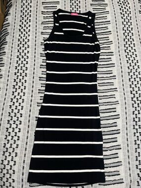 Venice Beach Black & White Striped Cutout Tank Dress Size 2